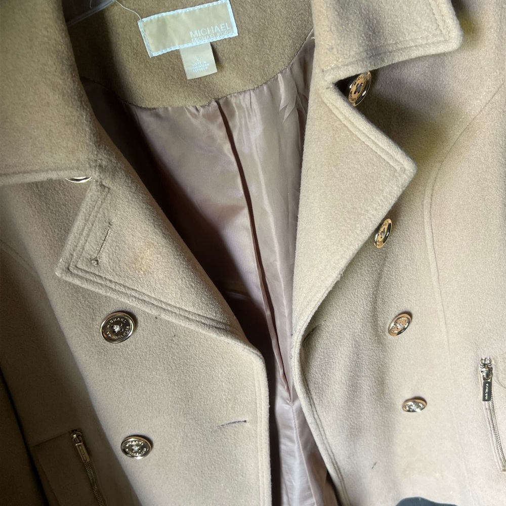 Michael Kors Beige Coat with Gold Accents
